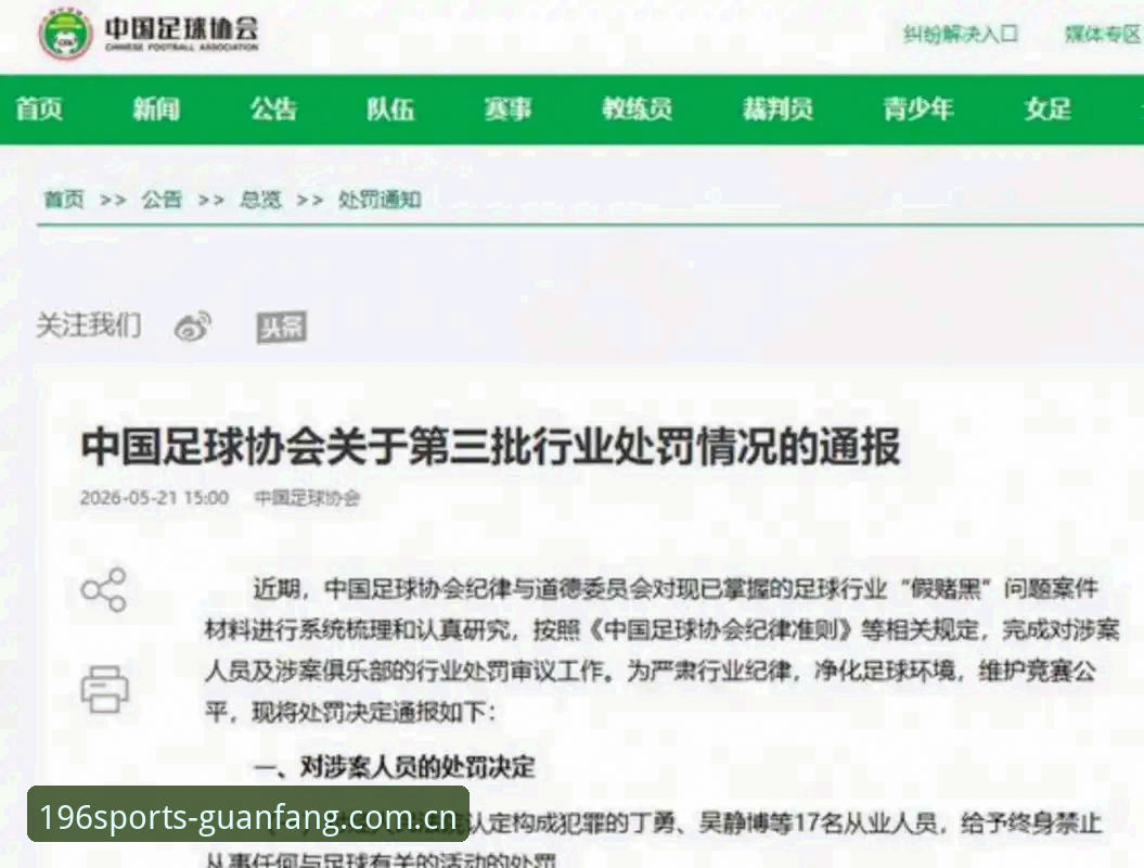 中国足协禁足名单深度评测：从196体育视角看体育行业诚信体系重构